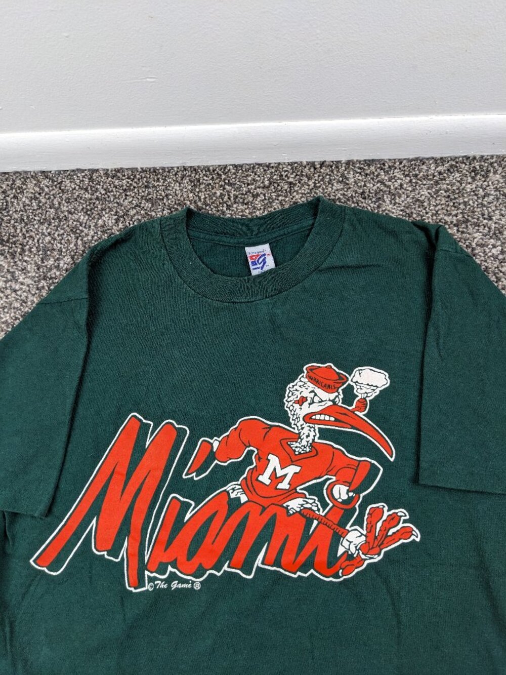 Vintage Miami Hurricanes Shirt The Game Big Logo Mens Medium USA Made - Picture 1 of 10